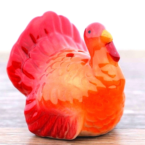 AUTUMN FALL Harvest Thanksgiving  Turkey Mini Salt & Pepper Shakers NWT - Picture 6 of 11
